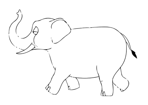 Coloriage 07b. éléphant 