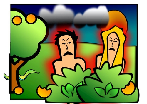 Adam et Eve - maleheureux