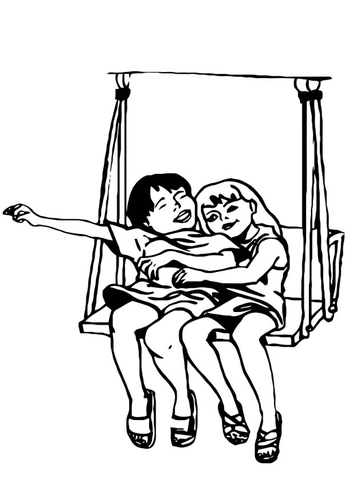 amis sur balançoire