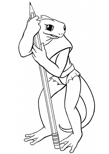 animal fantastique avec un crayon