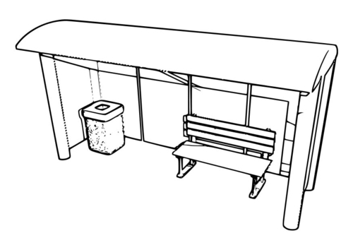 Coloriage arrêt d'autobus 