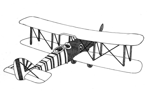 Coloriage avion à aile double