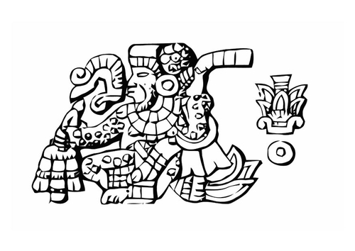 Coloriage Aztèques, obsèques