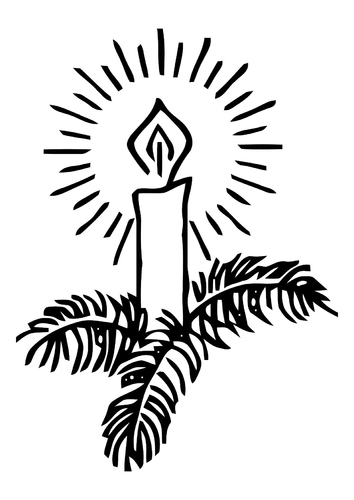 Coloriage Bougie de Noêl