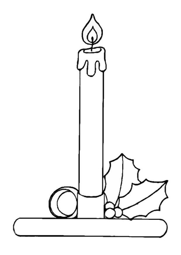 Coloriage bougie de noël
