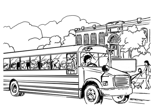 Coloriage bus scolaire