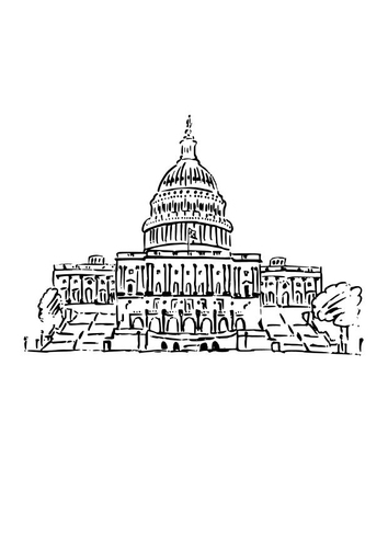 Coloriage Capitole en Amérique