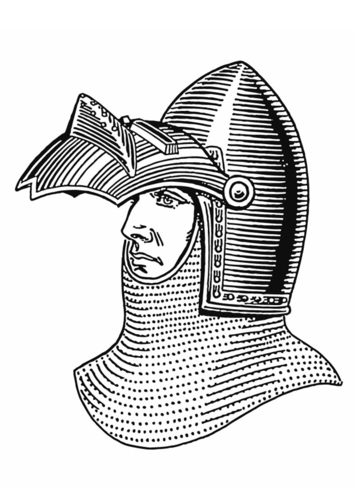 Coloriage casque avec visière