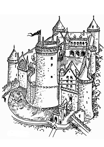 Coloriage château fort