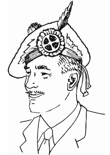 Coloriage coiffe écossaise