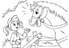 Coloriages cheval et fille