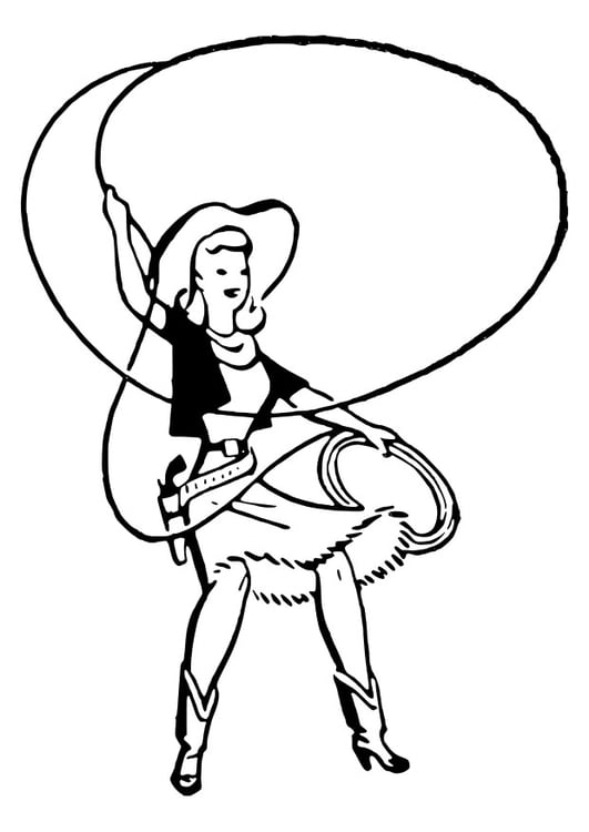 Coloriage cowgirl