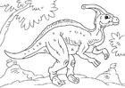 Coloriages dinosaure - parasaurolophus