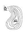 Coloriages grenouille labyrinthe