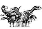 groupe de dinosaures - squelettes