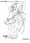 Coloriages jouer au cerf-volant