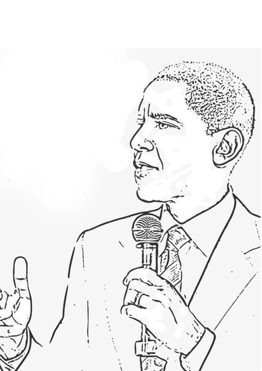 Coloriage PrÃ©sident Barack Obama