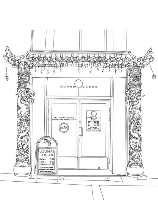 Coloriage restaurant chinois
