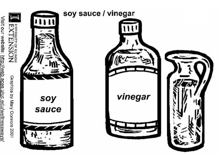 Coloriage sauce soja - vinaigre