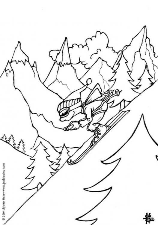 Coloriage ski alpin