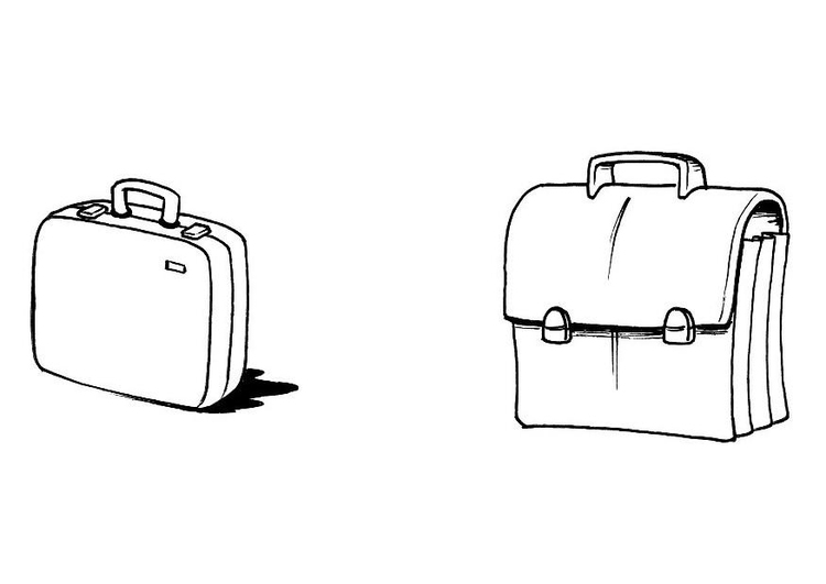 Coloriage valise + cartable