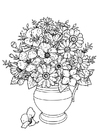 Coloriages vase avec fleurs sauvages