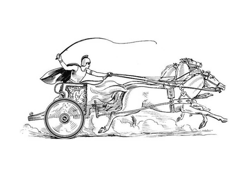 Coloriage course en carriole