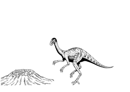 Coloriage dino près du nid