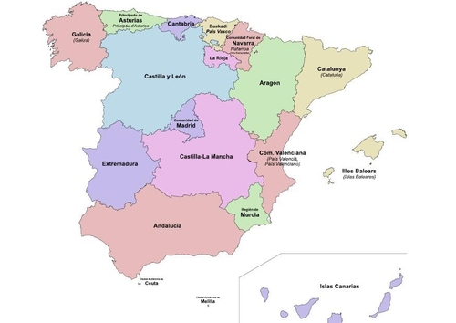 Image Espagne - régions autonomes