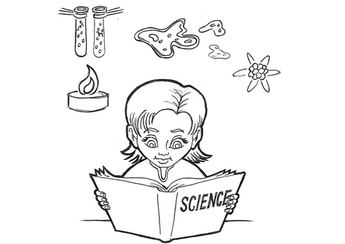 Coloriage étudier les sciences