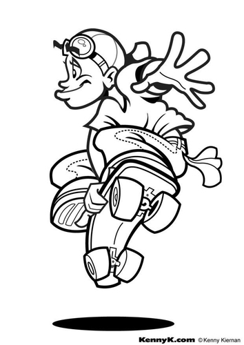 Coloriage faire du skate board