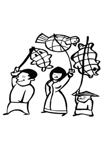 Coloriage fête chinoise