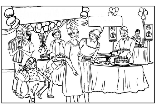 Coloriage fête d'anniversaire