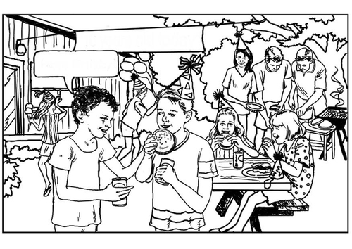 Coloriage fête d'anniversaire