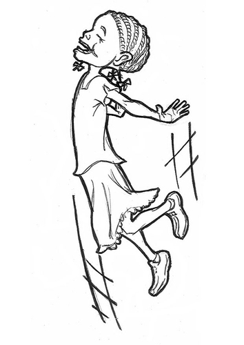 Coloriage fille heureuse