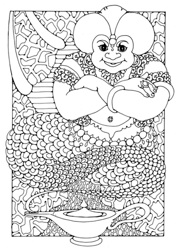 Coloriage Génie sorti de la lampe