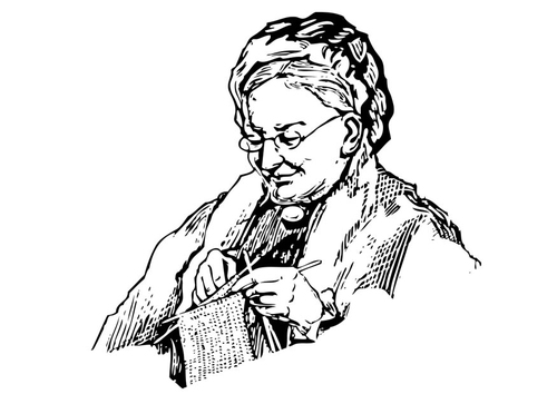 Coloriage grand-mère