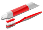 brosse à dents et tube de dentifrice