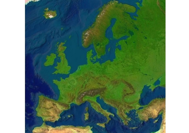 Image carte en relief d'Europe