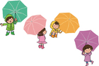 Images enfants avec parapluies