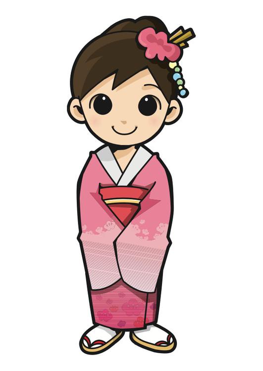 fille en kimono