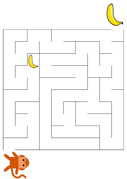 labyrinthe singe et banane
