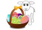 panier de Pâques avec agneau