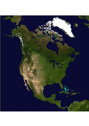 Image satélite de l'Amérique du nord