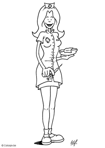 Coloriage infirmière