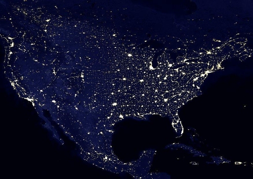 Photo la terre de nuit - zones urbaines d'Amérique du nord