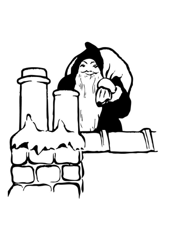 le Père Noël sur le toit