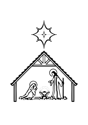 Coloriage naissance de Jésus