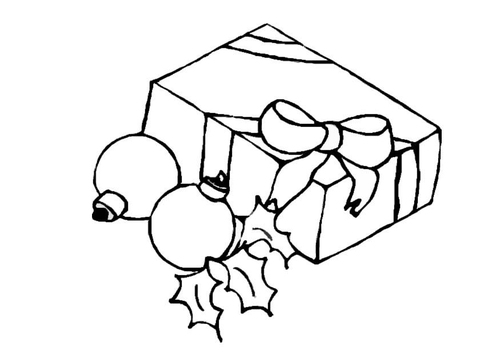 Coloriage paquet de noël