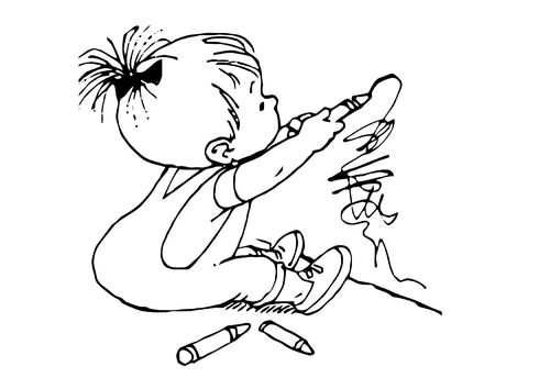 petit enfant déssine